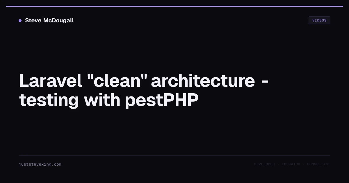Laravel "clean" architecture - testing with pestPHP — JustSteveKing